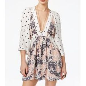 Free People Mixed Print Mini Dress